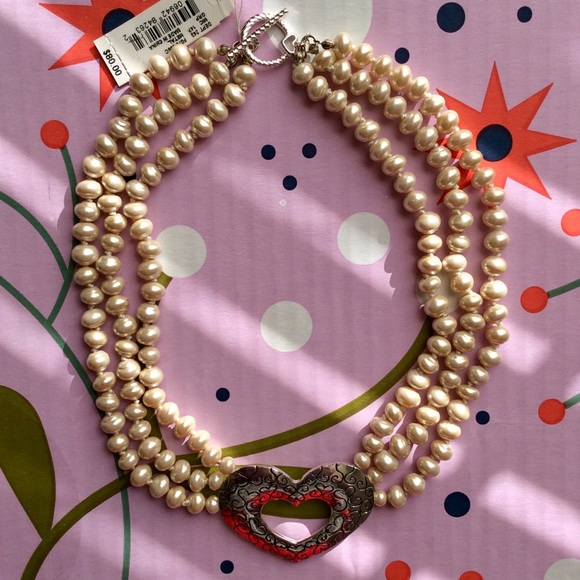 *NWT* Cézanne Triple Row Pearl Heart Necklace ❤️ - Picture 5 of 6